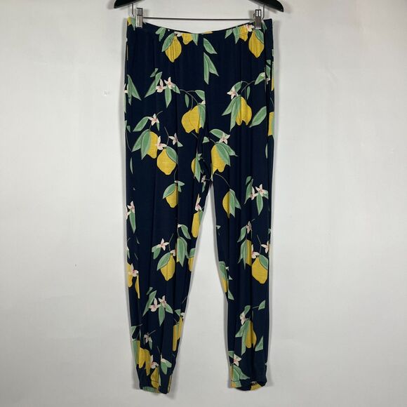 Soma‎ Cool Nights Pajama Pants Medium Jogger Citrus Pockets Lemon Lounge Cozy - Picture 2 of 8
